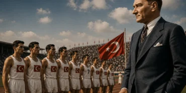 Mustafa Kemal Atatürk ve Türk sporcuları, Atatürk’ün spor anlayışını simgeleyen görsel