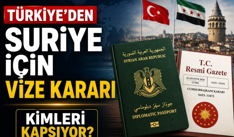 Suriye Diplomatik Pasaportlarına Türkiye’den Vize Muafiyeti