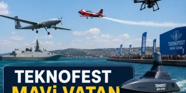 TEKNOFEST Mavi Vatan etkinliğinde deniz ve hava araçları
