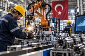 Reel Kesim Güven Endeksi ve kapasite kullanım oranını temsil eden Türkiye'de imalat sanayisi üretim tesisi