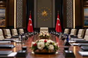 MGK toplantısı öncesi Beştepe'de toplantı salonu
