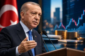 Erdoğan fon soruşturması açıklaması sırasında sermaye piyasaları ve yatırım fonlarını simgeleyen grafikler