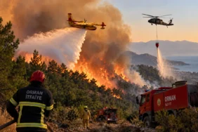 Antalya Serik orman yangınına havadan ve karadan müdahale eden ekipler