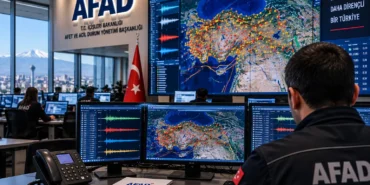 Türkiye deprem izleme ağı kapsamında AFAD deprem izleme merkezinde sismik hareketlerin takibi