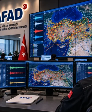 Türkiye deprem izleme ağı kapsamında AFAD deprem izleme merkezinde sismik hareketlerin takibi