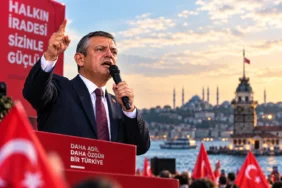 Özgür Özel Üsküdar miting kararı sonrası konuşma görseli