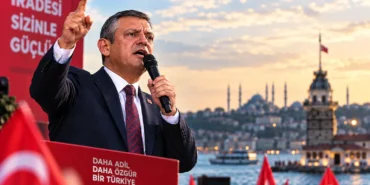 Özgür Özel Üsküdar miting kararı sonrası konuşma görseli