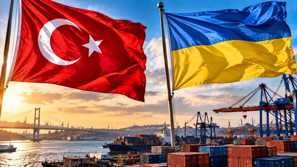 Türkiye-Ukrayna Serbest Ticaret Anlaşması - Türkiye ve Ukrayna bayrakları