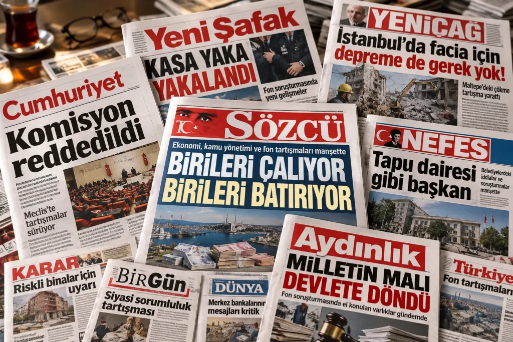 9 Ekim 2026 gazete manşetleri - gazetelerin temsili birinci sayfa kolajı