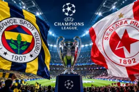 Fenerbahçe Slavia Prag maçı: UEFA Şampiyonlar Ligi kupası, Fenerbahçe ve Slavia Prag armaları