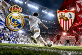 Arda Güler, Real Madrid Sevilla maçında gol vuruşunu temsil eden stadyum görseli