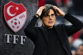 Vincenzo Montella ve Türkiye Futbol Federasyonu logosu - temsili haber kolajı