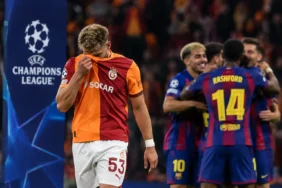 Galatasaray Barcelona maç sonucu 1-4 sonrası üzgün Galatasaraylı futbolcu ve Barcelona sevinci