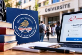 KYK burs ve kredi başvuruları için e-Devlet ekranı ve üniversite kampüsü